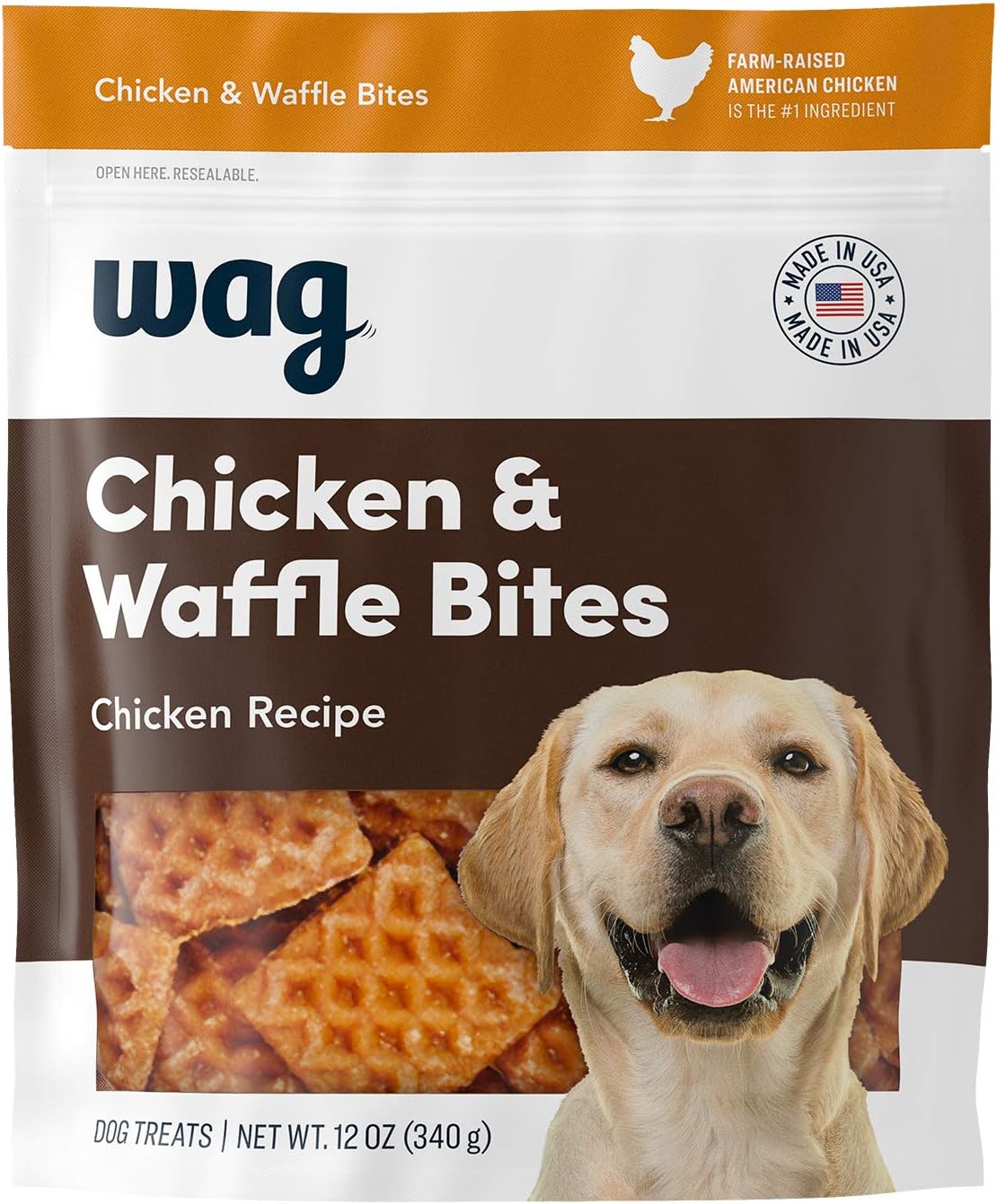 Amazon Brand - Wag Dog Treats Chicken and Waffle Bites